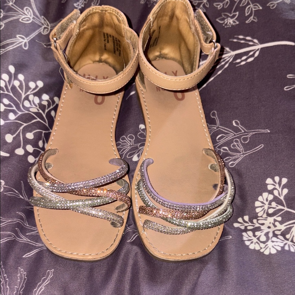 Mix No. 6 Girls' Glitter Multi-Color Ankle-Strap Sandals